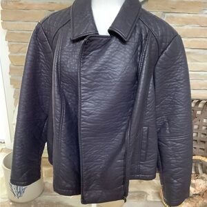 Men's Dark Gray Quilted Leather Jacket G by Giuliana